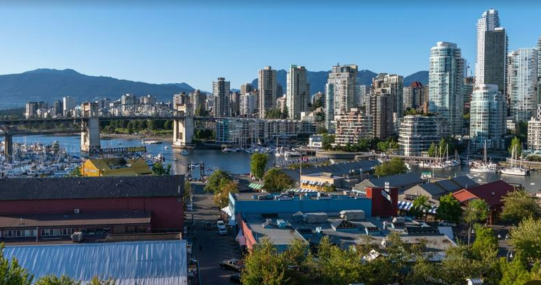 Vancouver skyline along False Creek