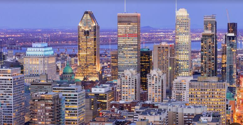 Montreal skyline at dusk